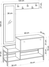 Predsieňová zostava Lopp Black and White