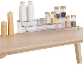 JJA Prídavná rozťahovacia polička, organizér na korenie, 3 schodíky, 31 - 58 x 23 x 12 cm