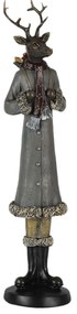 Vianočné dekoratívne soška jeleňa v zimnom kabáte - 9 * 8 * 36 cm