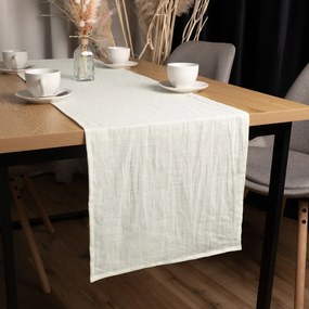 Biante Ľanový behúň na stôl LEN-018 Krémovo biely 45x120 cm