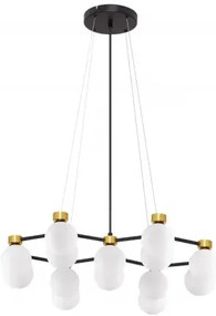 Zlato-čierno-biely moderný luster Ovalino 73