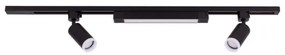 LED bodové svietidlo do lištového systému TRACER 2xGU10/10W/230V + LED/20W 1 m čierna