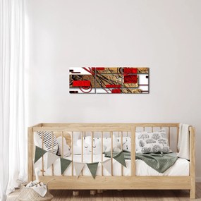 Obraz abstrakcie (s hodinami) (90x30 cm)