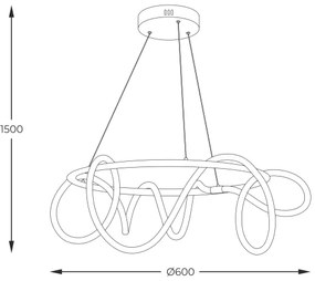 Zuma Line 20006PL-BK - LED Luster na lanku BALBO LED/58W/230V 3000/4000/6000K