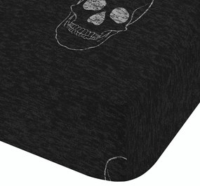 Tmavosivá napínacia detská plachta na jednolôžko 90x190 cm Skulls – Catherine Lansfield