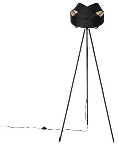 Moderná stojaca lampa čierna - Látková