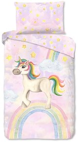 Ružové bavlnené detské obliečky na jednolôžko 140x200 cm Unisweet – Good Morning