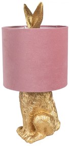 Gold & Pink RABBIT Easter stolná lampa