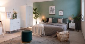 Nočný stolík Göteborg, biela/dub sonoma