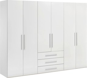 XXXLutz SKRIŇA S OTOČNÝMI DVERAMI, biela, biela s vysokým leskom, 292,8/218,6/59,6 cm Xora - Skrine - 000588000507