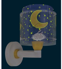 Dalber 76639 - Detská nástenná lampa MOON DREAMS 1xE27/15W/230V modrá