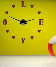 SENTOP | Moderné nalepovacie nástenné hodiny láska | SENTOP 12S011-Wanduhr HEU- analógové