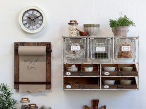 Hnedá antik drevená nástenná doska na papierovú rolku Board - 36*5*46 cm