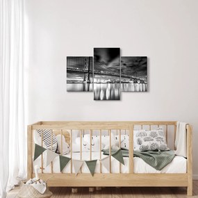 Obraz - Most Benjamina Franklina, Filadelfia, čiernobiely (90x60 cm)