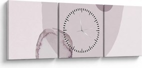 Obraz - Fialový minimalizmus N⁰2 (s hodinami) (90x30 cm)