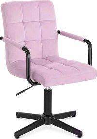 LuxuryForm DESIGN Otočná stolička VERONA BLACK VELUR na čiernom kríži - levanduľová