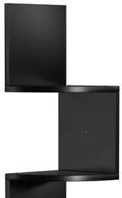 Rohová nástenná polica SNAKE čierna