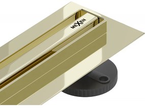 Mexen Flat 360° Slim odtokový žľab otočný 70 cm, zlatá - 1541070