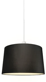 Moderné závesné svietidlo biele s tienidlom 45 cm čierne - Combi 1