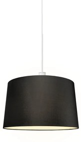 Moderné závesné svietidlo biele s tienidlom 45 cm čierne - Combi 1