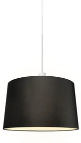 Moderná závesná lampa biela s tienidlom 45 cm čierna - Combi 1