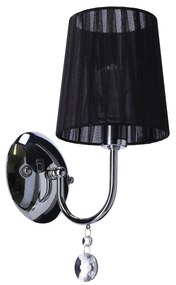 Candellux SORENTO Nástenné svietidlo 1X40W E14 Chrome Lampshade Black 21-38036