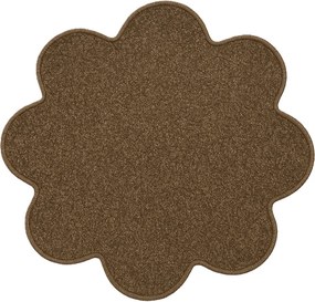 Vopi, Kusový koberec Eton hnedý kvetina, 120x120 kvietok, hnedá, kuchyňa