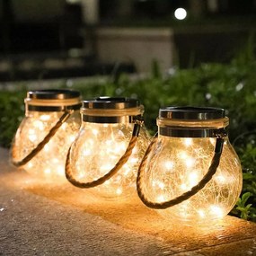 ACA Lighting LED Solárne pohár, 30 LED, IP44, 600mAh, teplá biela