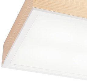 Stropné svietidlo NATURAL SQUARE 4xE27/15W/230V 39x39 cm borovica/biela