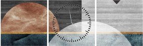 Obraz - Tvary a textúry (s hodinami) (90x30 cm)