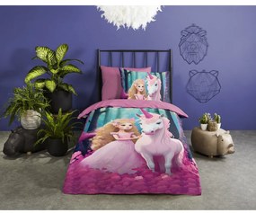 Ružové detské obliečky na jednolôžko/predĺžené z mikrovlákna 140x220 cm Julia – Good Morning