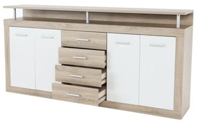 Tempo Kondela Kombinovaná komoda, dub sonoma/biela, JACHIM - JUNO NEW