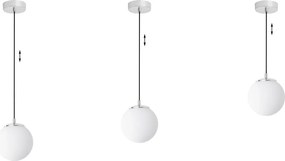 Závesné svietidlo Florence, 1x biele sklenené tienidlo, ch/b