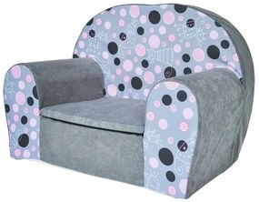 Detské kresielko bodky - šedá
