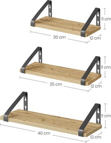 Nástenné police TAYLOR ARTISAN sada 3ks