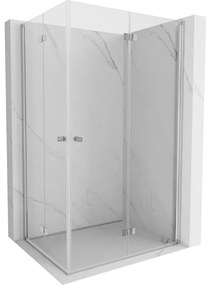 Mexen Mist-F Duo, skladací sprchový kút 75 x 115 cm, číre sklo, chrómový profil, 8A6-075L-115P-01-00