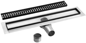 Gelco Gelco, MANUS BLACK nerezový sprchový kanálik s roštom ONDA, 850x130x55 mm, GMO14B