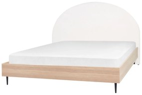 Čalúnená posteľ 180 x 200 cm biela MILLAY Beliani