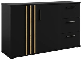 Komoda, 2D3S, čierna/dub artisan, TOLIS TYP 3