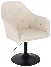 LuxuryForm DESIGN Kreslo ROMA na čiernom tanieri - krémové