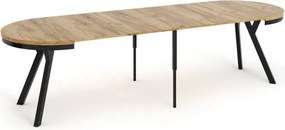 Vintino BALTIMORE rozkladací jedálenský stôl 160-200 x 90 cm dub zlatý craft/čierny