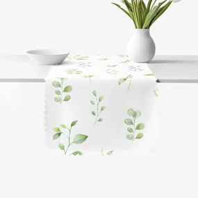 Goldea behúň na stôl teflónový - eukalyptové lístky 35x120 cm