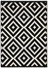 Alfa Carpets, Kusový koberec Gloria new black/cream, 80x150, čiernobiela, chodba / predsieň