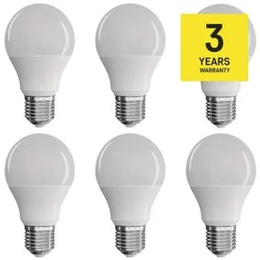 EMOS LED žiarovka E27, A60, 9W, teplá biela, 6ks