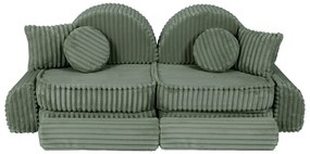 MeowBaby® Churros detská pohovka Max, Olive Sage Green