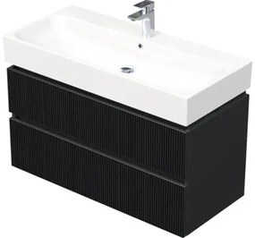 Skrinka do kúpeľne s umývadlom Intedoor STORM 3D čierna matná 100 x 66 x 46,5 cm STORM 3D 100 2Z A9276
