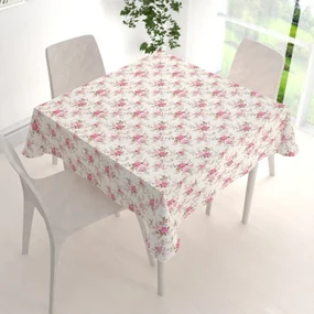 Biante Dekoračný štvorcový obrus PML-107 Ružové ružičky na bielom 50x50 cm