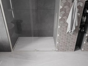 Mexen Velar, posuvné sprchové dvere do otvoru 140 cm, 8mm číre sklo, brúsená oceľ, 871-140-000-01-97