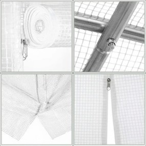 Springos Záhradný skleník / fóliovník 4 × 2,5 × 2 m GT0009 UV-4, 140 g/m²