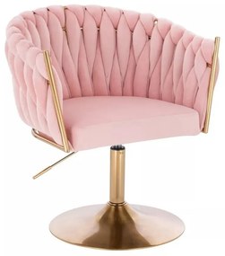 LuxuryForm DESIGN Stolička NORDEN VELUR na zlatom tanieri - ružová